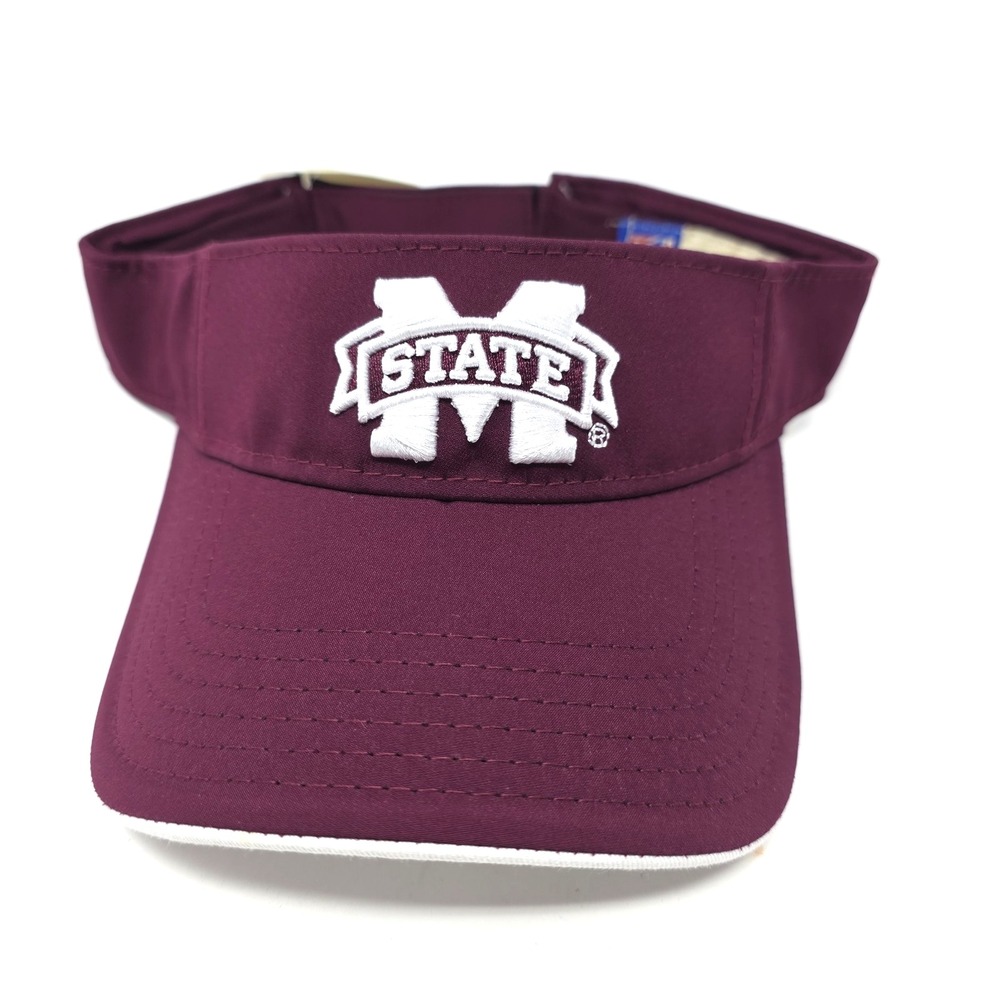 The Game Visor Hat Mens OS Burgundy Mississippi State Bulldogs Embroidered NWT